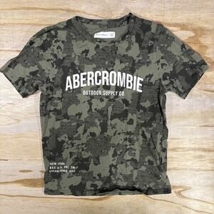 Abercrombie & Fitch Boys Camo T Shirt Short Sleeve Size 9/10 Green Camouflage